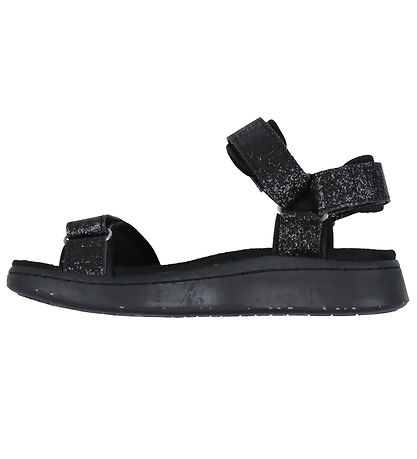 Woden Sandals - Line Glitter - Black