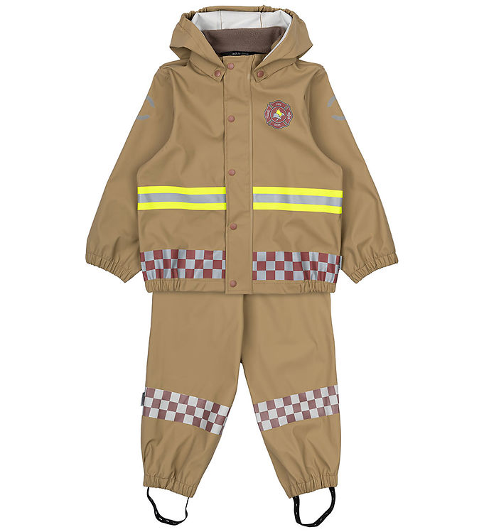 Mikk-Line Regntøj m. Seler - PU - Kelp m. Brandmand