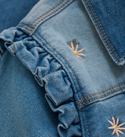 Minymo Denim Jakke M. Embroidery - Blue Fog
