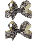 By Stær Hair Clip w. Bow - 2-Pack - 10 cm - Leo