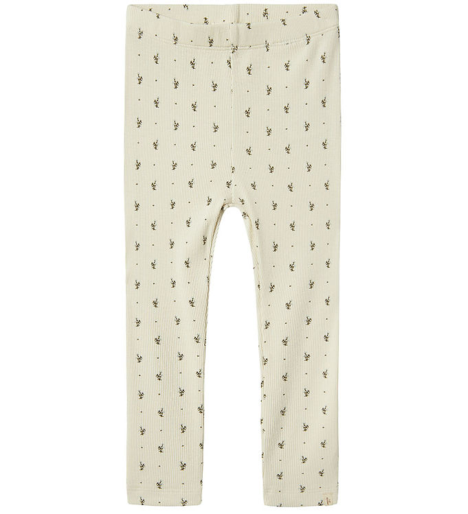 Lil Atelier Leggings Turtledove Med Blomster - Str. 3y 98cm