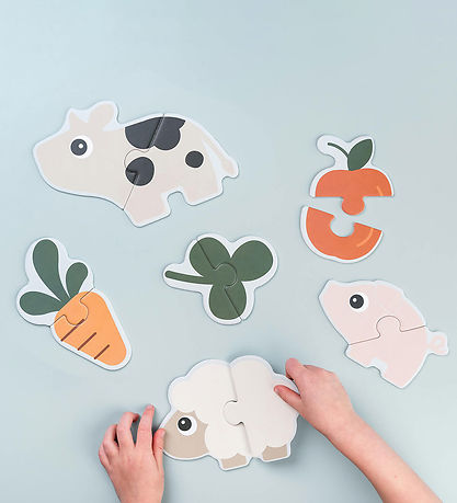 Done by Deer Puslespil - 12 stk - Tiny Farm Colour Mix Done by Deer Puslespil - 12 stk - Tiny Farm Colour Mix