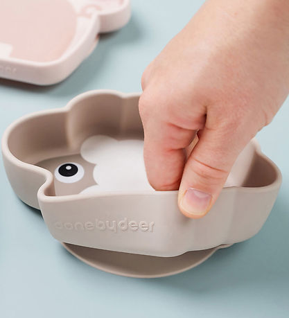 Done By Deer Silikone Stick And Stay Skål - Sheepy - Sand