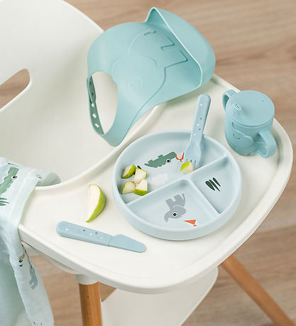 Done By Deer Stick And Stay Inddelt Tallerken - Playground - Blå