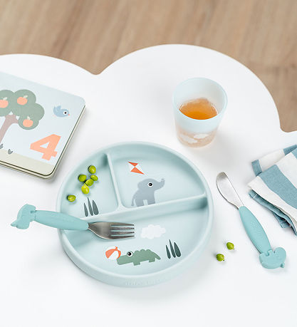 Done By Deer Stick And Stay Inddelt Tallerken - Playground - Blå Done By Deer Stick And Stay Inddelt Tallerken - Playground - Blå