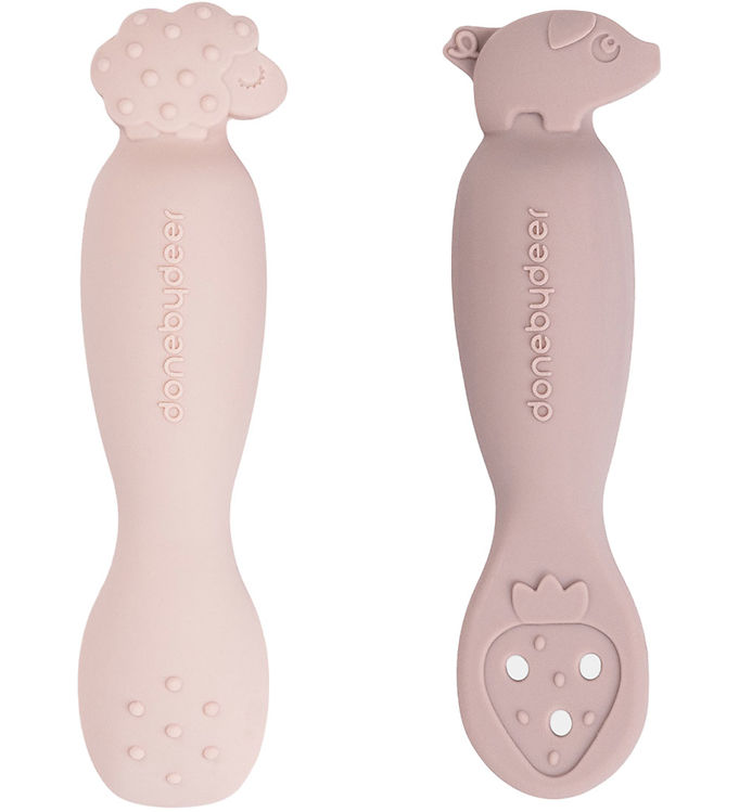 Done By Deer Sæt m. Læringsskeer - Tiny Farm - Pudder