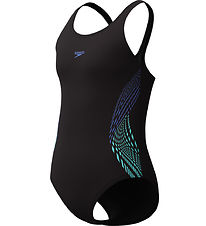 Speedo Badedragt - Placemement Muscleback - Sort m. Blå Speedo Badedragt - Placemement Muscleback - Sort m. Blå