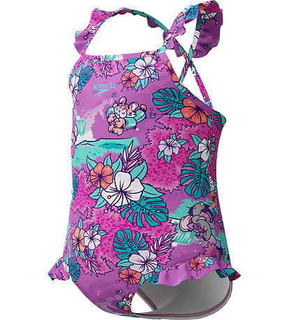 Speedo Badedragt - Lear To Swim - Lilla m. Blomster
