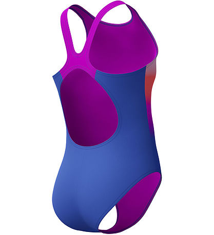 Speedo Badedragt - Printed Pulseback - Blå m. Striber