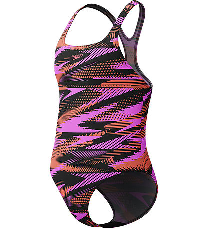Speedo Badedragt - HyperBoom Allover Medalist - Sort/Lilla/Orang