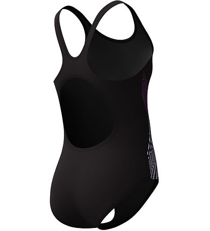 Speedo Badedragt - Placement Muscleback - Sort m. Lilla Speedo Badedragt - Placement Muscleback - Sort m. Lilla