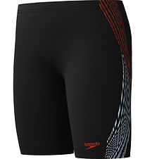 Speedo Badebukser - Plastisol Placement Jammer - Sort m. Orange Speedo Badebukser - Plastisol Placement Jammer - Sort m. Orange