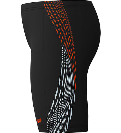 Speedo Badebukser - Plastisol Placement Jammer - Sort m. Orange Speedo Badebukser - Plastisol Placement Jammer - Sort m. Orange