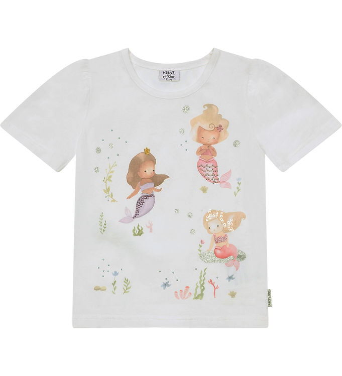 Hust and Claire T-shirt - Alma - White m. Glitter