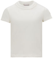 Moncler T-shirt - Hvid m. Broderi Moncler T-shirt - Hvid m. Broderi