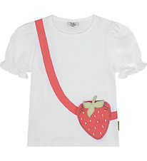Hust and Claire T-shirt - Alma - White m. Jordbærpung Hust and Claire T-shirt - Alma - White m. Jordbærpung