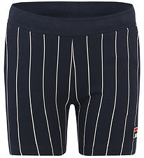 Fila Shorts - Leczna - Black Iris/Bright White Striped Fila Shorts - Leczna - Black Iris/Bright White Striped
