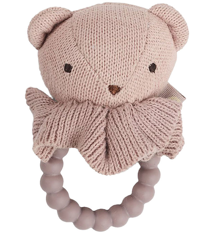 Smallstuff Rangle, bjørneansigt på silikonering, blød rose (40008-92)