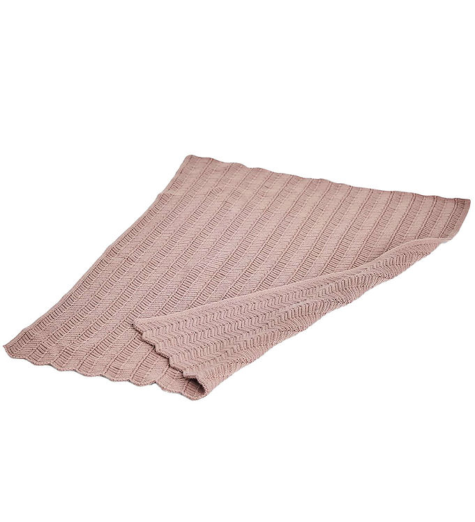 Smallstuff - Strikket Dukketæppe - Bomuld - Pudder - 36x47 Cm