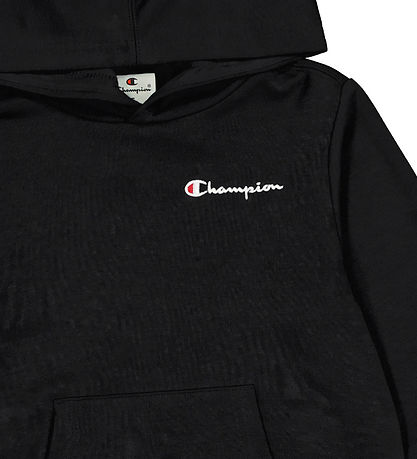 Champion Hættetrøje - Sort m. Logo