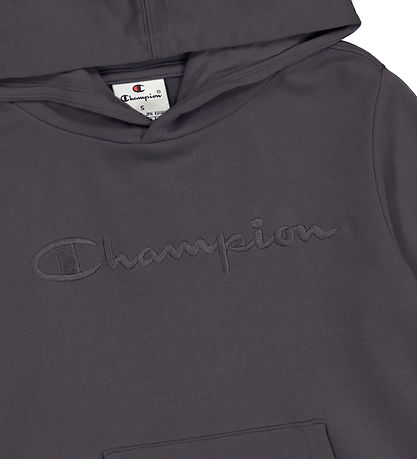 Champion Hættetrøje - Mørkegrå m. Logo Champion Hættetrøje - Mørkegrå m. Logo