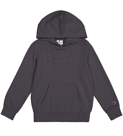 Champion Hættetrøje - Mørkegrå m. Logo Champion Hættetrøje - Mørkegrå m. Logo