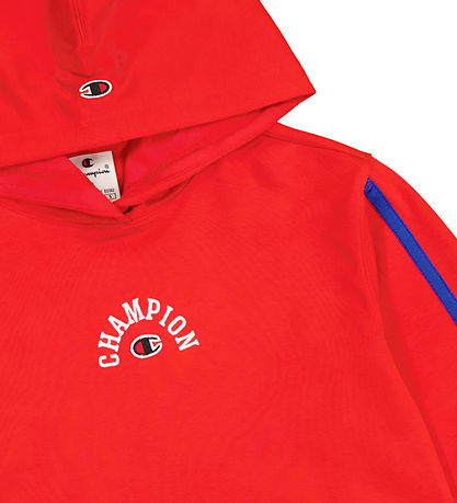 Champion Hættetrøje - Rød m. Logo