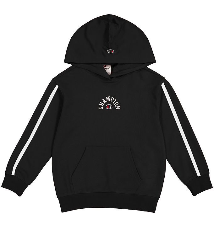 Champion Hættetrøje - Sort m. Logo