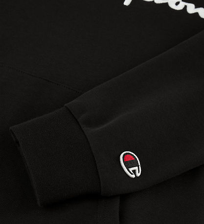 Champion Hættetrøje - Sort m. Logo