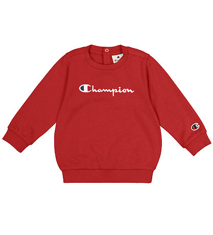 Champion Sweatsæt - Crewneck - Navy/Rød m. Logo