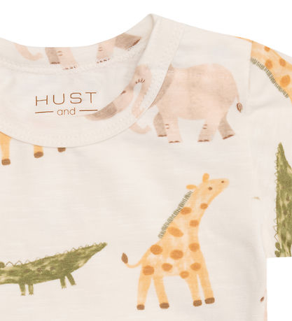 Hust and Claire Bodysuit s/s - Billy - Ivory w. Animals