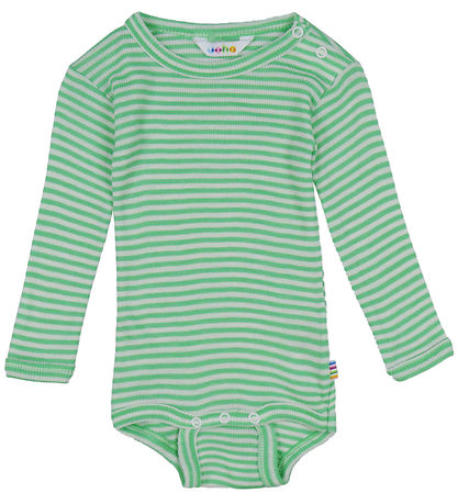 Joha Body l/æ - Rib - Uld/Silke - Off White/Grøn