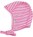Joha Babyhjelm - Rib - Uld/Silke - Off White/Pink Joha Babyhjelm - Rib - Uld/Silke - Off White/Pink