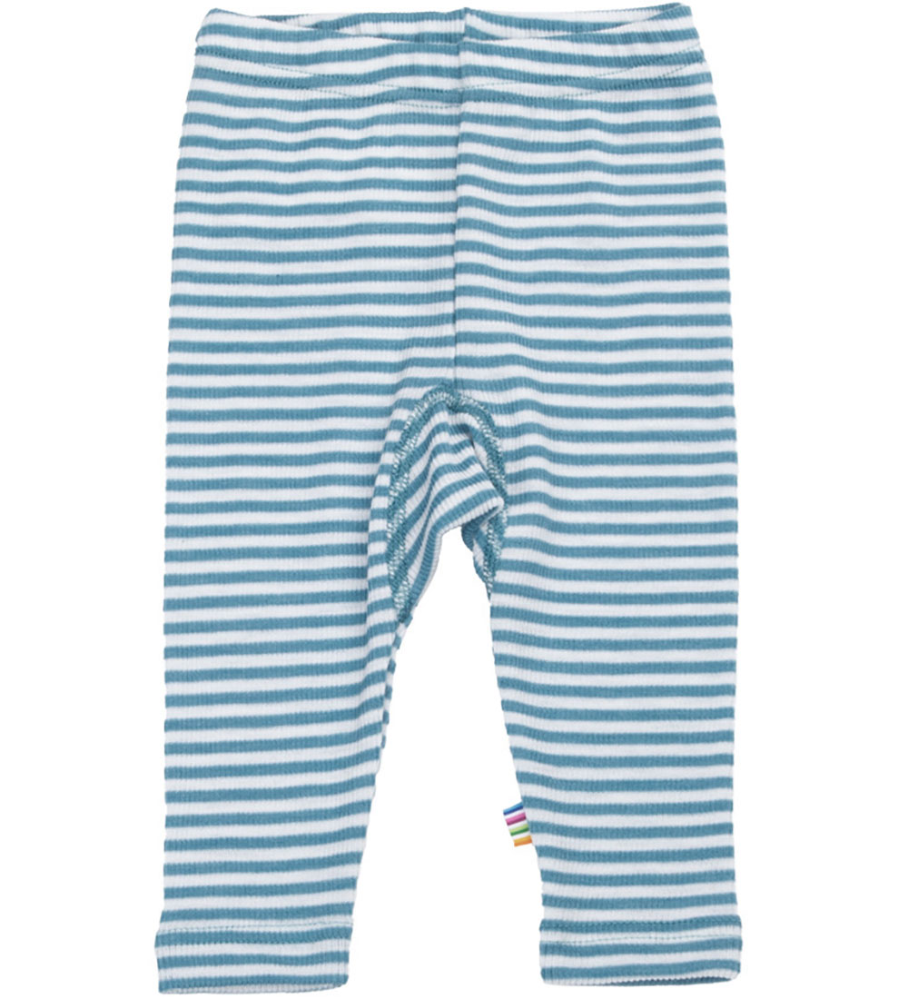 Joha Leggings - Rib - Wolle/Seide - Off White/Blau - Joha - 160 - Leggings - Wolle
