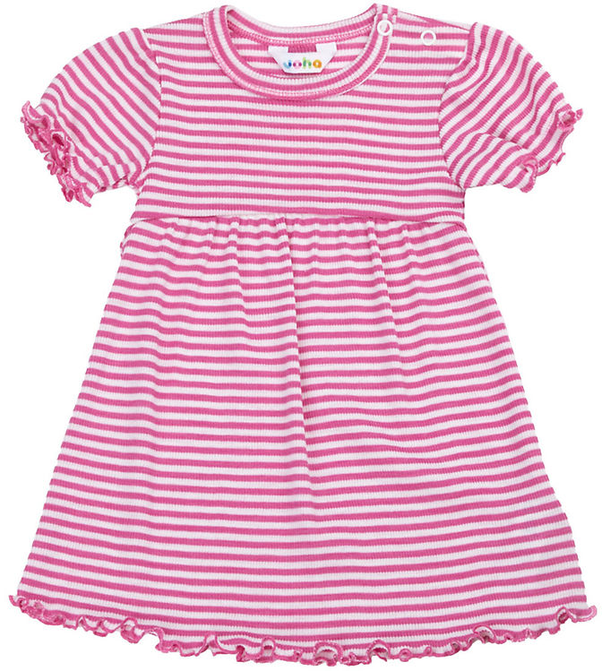 Joha Kjole - Rib - Uld/Silke - Off White/Pink