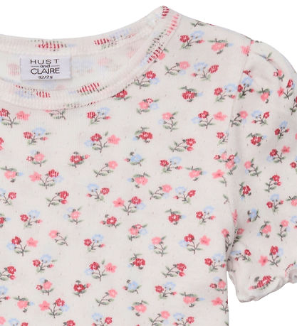 Hust and Claire T-shirt - Alma - Ivory w. Flowers