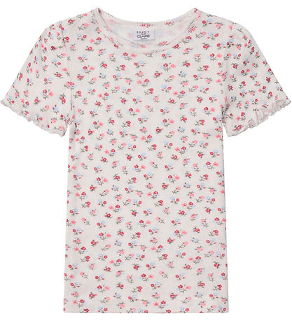 Hust and Claire T-shirt - Alma - Ivory w. Flowers