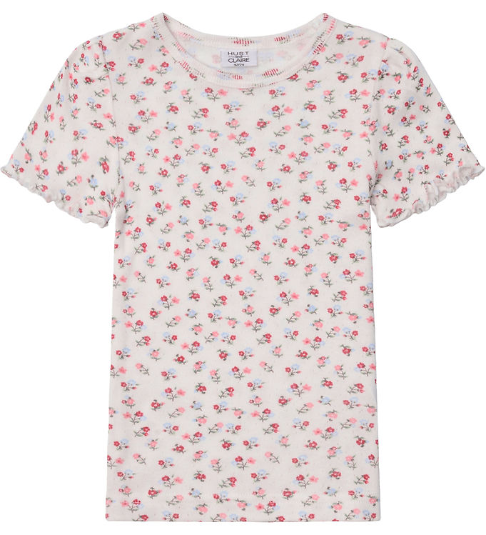 Hust and Claire T-shirt - Alma - Ivory m. Blomster