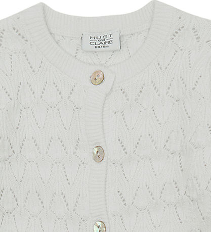 Hust and Claire Cardigan - Strik - Cilja - White m. Hulmønster Hust and Claire Cardigan - Strik - Cilja - White m. Hulmønster