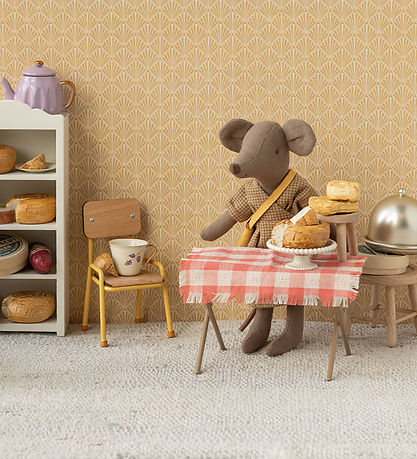 Maileg Mus - Mor Mus - Lysebrun/Gul Taske