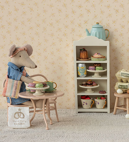 Maileg Miniature Cafesæt - Bord og Bænk - Mus - Lyserød