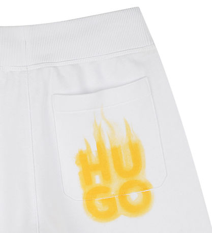 HUGO Sweatshorts - Hvid m. Gul HUGO Sweatshorts - Hvid m. Gul
