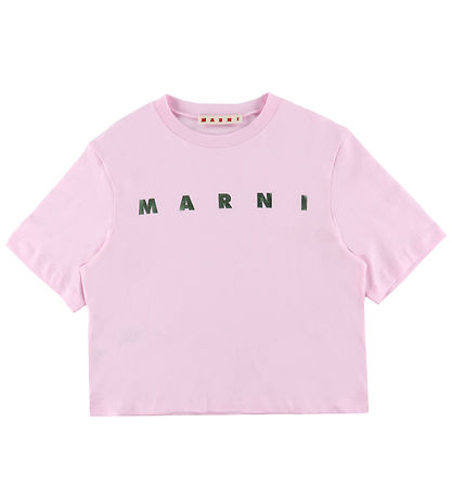 Marni T-shirt - Cropped - Soft Pink m. Print