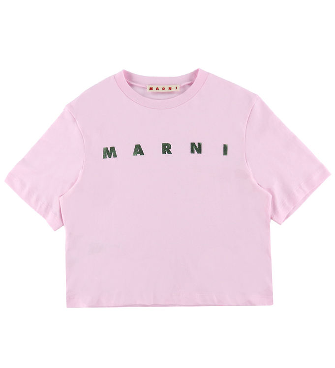 Marni T-shirt - Cropped - Soft Pink m. Print