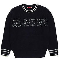 Marni Bluse - Strik - Sort m. Hvid Marni Bluse - Strik - Sort m. Hvid