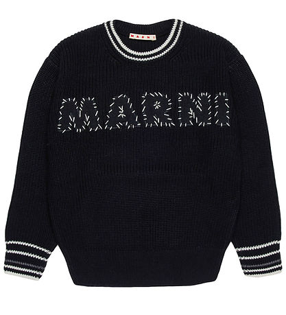 Marni Bluse - Strik - Sort m. Hvid Marni Bluse - Strik - Sort m. Hvid