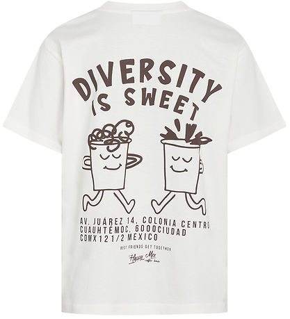 Grunt T-shirt - GrLyish - Hvid/Brun m. Print