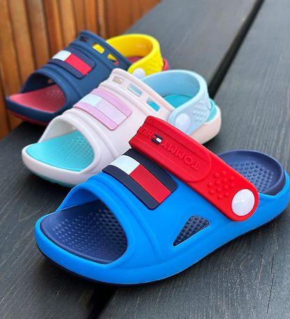 Tommy Hilfiger Sandaler - Comfy - Sky Blue/Red Tommy Hilfiger Sandaler - Comfy - Sky Blue/Red