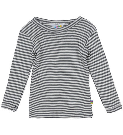Joha Bluse - Rib - Uld/Silke - Mørkegrå Joha Bluse - Rib - Uld/Silke - Mørkegrå