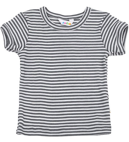 Joha Bluse K/Æ - Rib - Uld/Silke - Mørkegrå